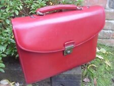 CARTABLE SACOCHE SERVIETTE CUIR ROUGE DE MARQUE LE TANNEUR FRANCE