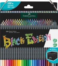 Faber-Castell Noir Édition Supersoft Coloré Crayons Portefeuille De 50 Ou 100