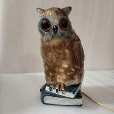 Lampe,veilleuse Hibou en céramique, vintage 1950-60