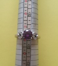 BAGUE  AMETHYSTE + BRILLANTS / ARGENT 925 MATY