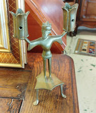 Bougeoir bronze néogothique
