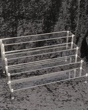 ETAGERE 4 TABLETTES PLASTIQUE PLEXIGLAS ALTUGLAS DESIGN MODERNISTE VITRINE RARE