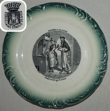 GIEN XIXème Assiette parlante