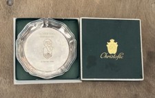 Rare Coupelle Vide Poche Dessous de bouteille CHRISTOFLE 1958 Publicitaire