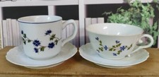 2 Tasses En Porcelaine Décor Aux Barbeaux Pillivuyt et Lourioux