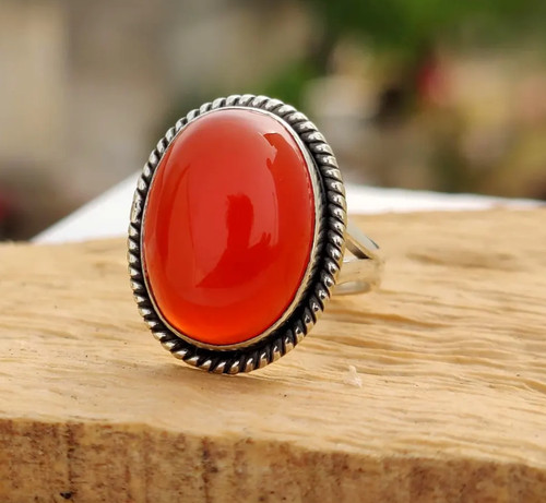 Bague vintage cornaline - , en
