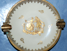 LIMOGES ANCIEN CENDRIER   PERIODE NAPOLEON III PORCELAINE Signé TRES RARE(GIEN