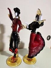 Figurines en verre de Murano Formia couple dansant 15 pouces de haut grand