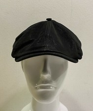 Casquette Peaky Blinder 8 Panneaux Cuir Écologique Noir Made IN Italy Taille 61