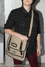 sac sacoche modulable en cuir et tissu AALLARD DE MEGEVE état neuf