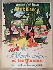 AFFICHE ORIGINALE  Blanche Neige et les sept nains - 60X80 -  R1962 Walt Disney