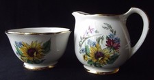 VINTAGE CROWN DEVON S. FIELDING STAFFORDSHIRE ENGLAND FINE CHINA CREAM AND SUGAR