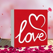 5×5 Red Love Heart Wooden