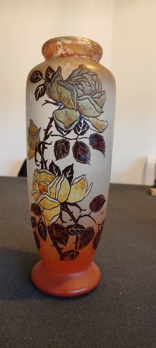 Vase emaillé signé - vase,
