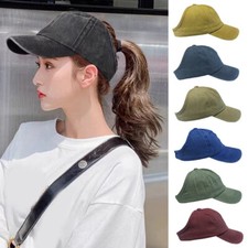 Casquette De Baseball En Coton Pour Queue De Cheval Pare-Soleil Pour Femmes /