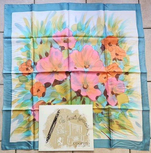 Foulard soie vintage - foulard,