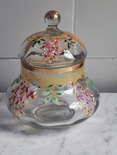 rare SUCRIER BONBONNIÈRE émaillé LEGRAS à motif floral d'époque 1900 ART NOUVEAU