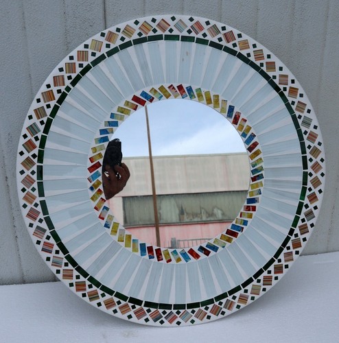 Miroir bois mosaïque de - bois,