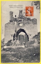 cpa OLLIOULES "Ste ANNE d'EVENOS" (Var) Ruines de la Vieille TOUR Croix Crucifix