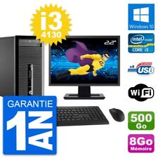 PC Tour HP 400 G1 Ecran 22" Intel i3-4130 RAM 8Go Disque 500Go Windows 10 Wifi