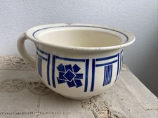 Ancien Pot De Chambre Badonviller Dakar Decor Géométrique Bleu