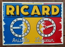Ancienne Plaque Tole Compteur petanque RICARD boule concours marseille 45x32cm