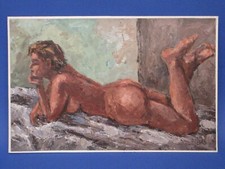 TABLEAU PEINTURE NU FEMININ/EROTIQUE LIBERTINE/FEMME NUE/PIN UP   (Décoretout31)