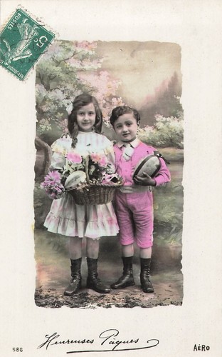 Easter little girl boy - cp,