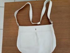 SAC A MAIN BANDOUILIERE LANCASTER CUIR BLANC  BESACE bag vintage