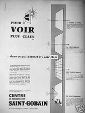 PUBLICITÉ SAINT-GOBAIN LA VERRE A VITRE - LA TRANSGLACE - LES TRANSPAROIS 