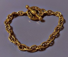 Superbe bijou AGATHA PARIS bracelet plaque or maille chaine d'ancre bracelet