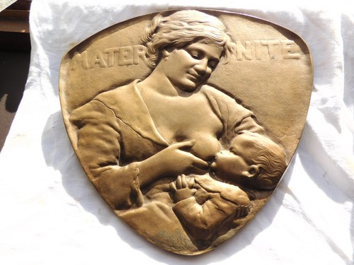 Ancien bas relief bronze - relief, "