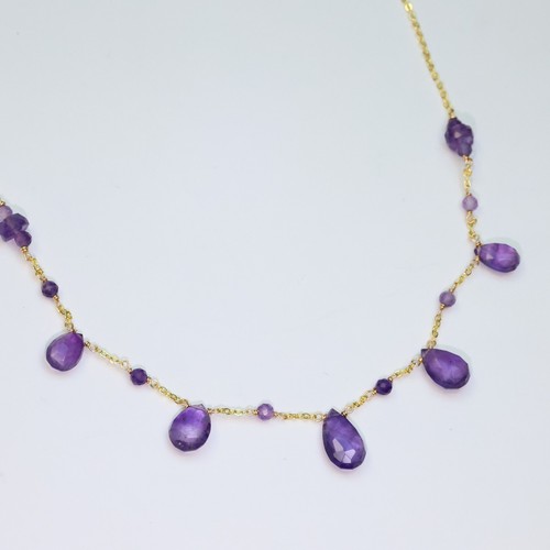 Collier améthystes pierre - en,