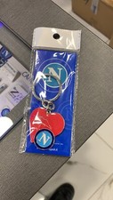 1 Porte-Clés Officiel Ssc Napoli En Métal Émaillé Avec Cœur Kr 0161 Np
