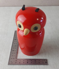 Ancienne tirelire en bois, forme chouette / hibou, FMF France, vintage