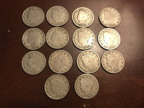 Liberty nickels circulated - liberty, v