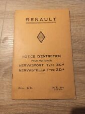 livret utilisation renault Nervastella Zd4 Nervasport Zd4