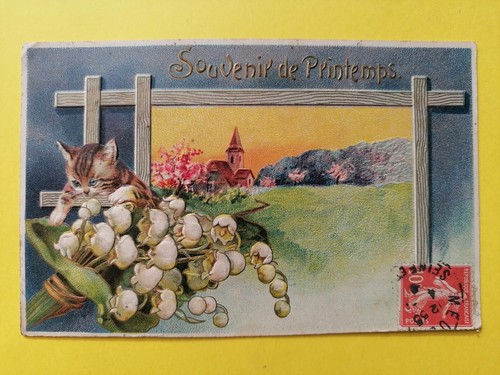 Cpa fantaisie gaufrée fleurs - cpa,