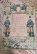 Grand Certificat de Bonne Conduite " 20 ème Régiment de Chasseurs " 1901