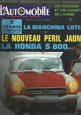 L'AUTOMOBILE N°249 HONDA S800 / AUTOBIANCHI "LUTECE" / DEMARRAGE A FROID