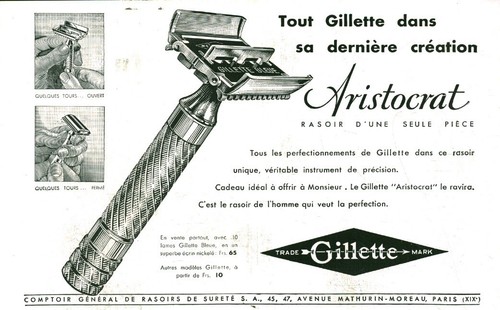Publicité ancienne gillette - ancienne,