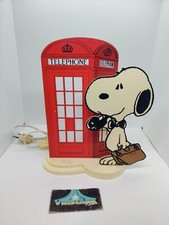 Vintage Snoopy Cabine Téléphonique Anglaise Lampe Fonctionne Made in Italy
