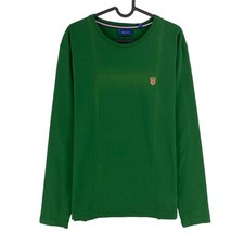 Gant T-Shirt À Manches Longues Col Rond Bouclier Vert Foncé Taille XL