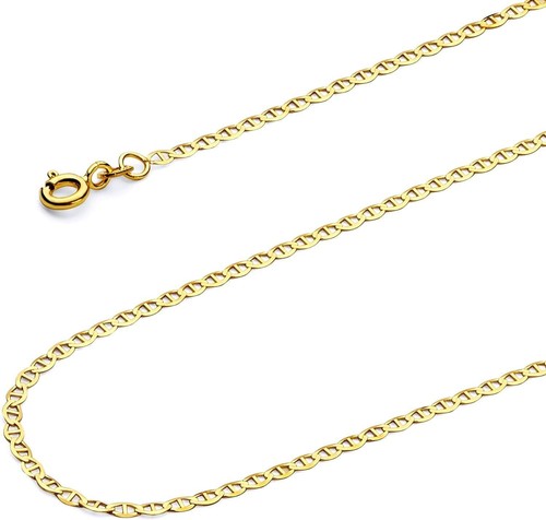 14k solid yellow gold chain - gold,