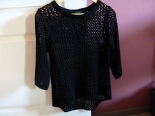 pull femme Teddy smith S 36 manches 3/4 tricot noir col rond neuf