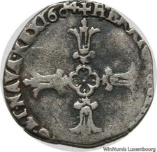 W4319 Rare Inédit Jamais vu en vente 1/8 Ecu Henri IV 1604 F Angers Argent