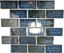 Métro Vintage Carrelage Mosaïque Vert Bleu de Céramique Crédence Cuisine 1 Mat