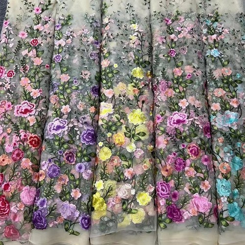 Tissu dentelle tulle - dentelle, brodé