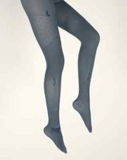 Berthe aux Grands Pieds - Collants pétrole et  poissons bleu