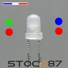 LED 3mm diffusant bicolor rouge-vert ou rouge-bleu, inversion de polarité
